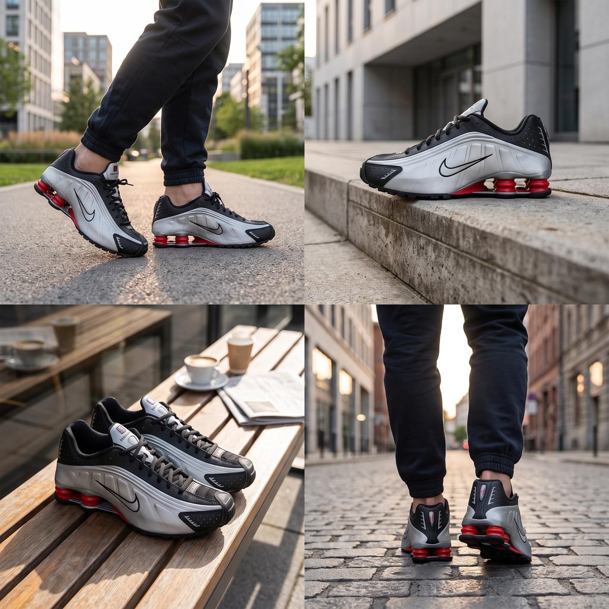 Nike Shox R4 Silver Black