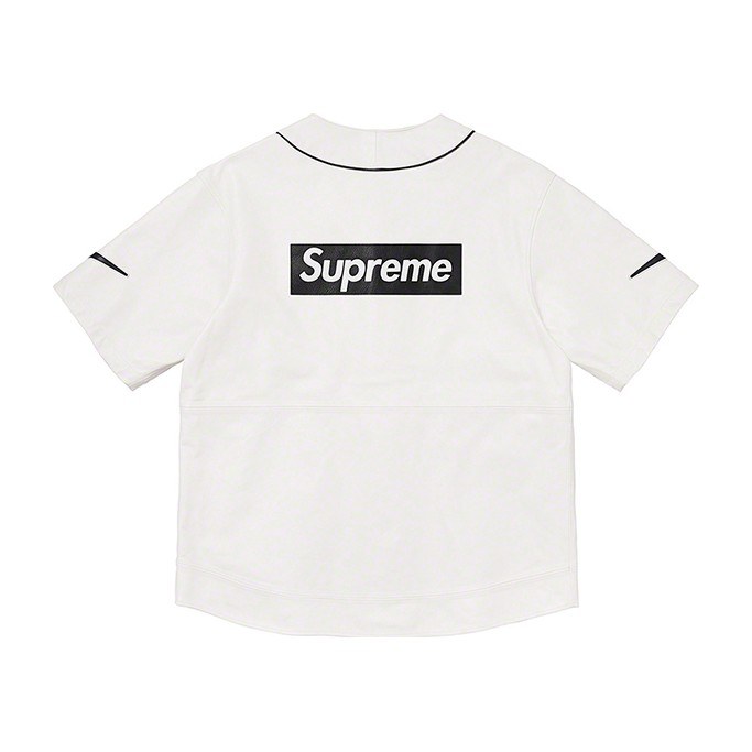Supreme x Nike Box Logo Leather Jacket White