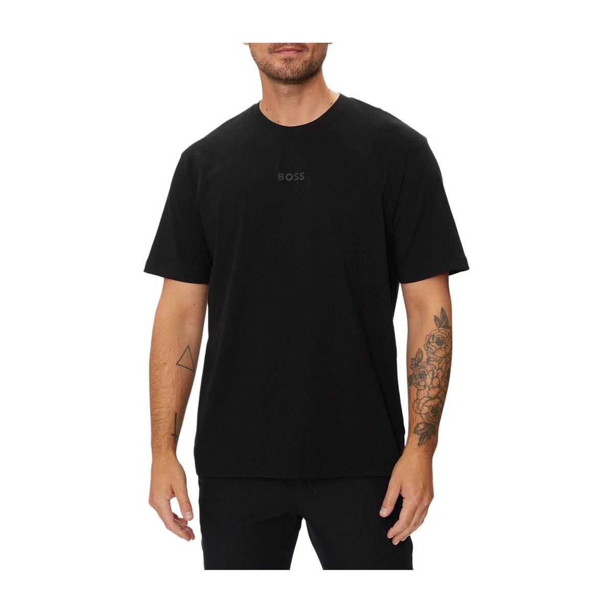 HUGO BOSS Logo Patch Crewneck T-Shirt Black