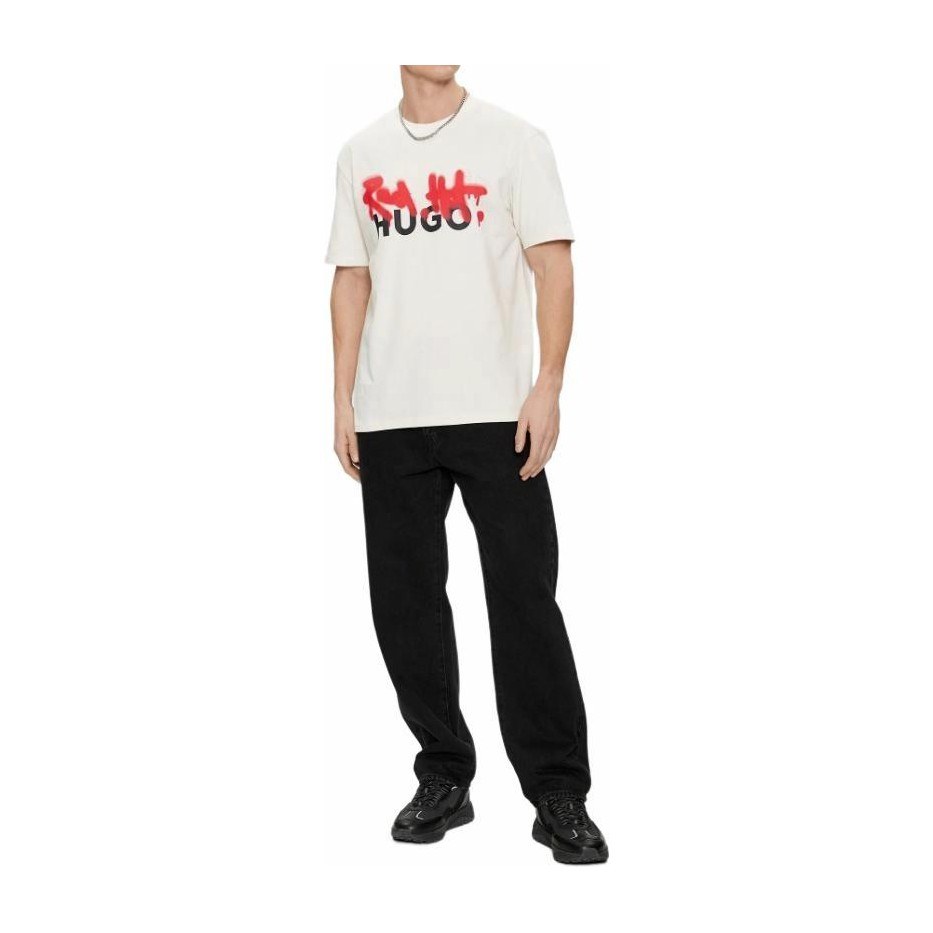 HUGO BOSS Relaxed-Fit T-Shirt In Cotton With Spray-Print Artwork T
