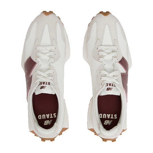 Staud x New Balance 327 Burgundy