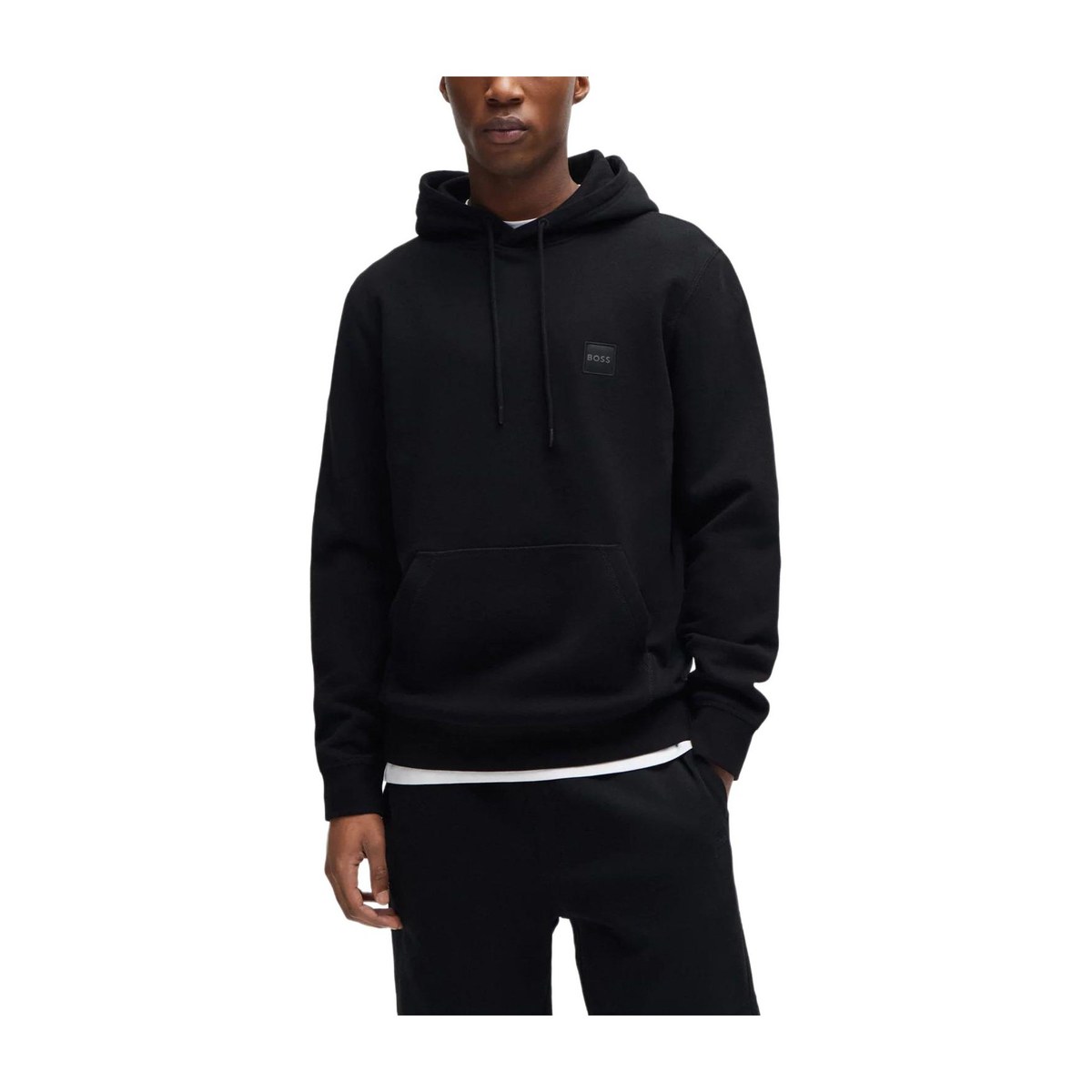 HUGO BOSS Cotton-Terry Hoodie With Logo Patch Logo