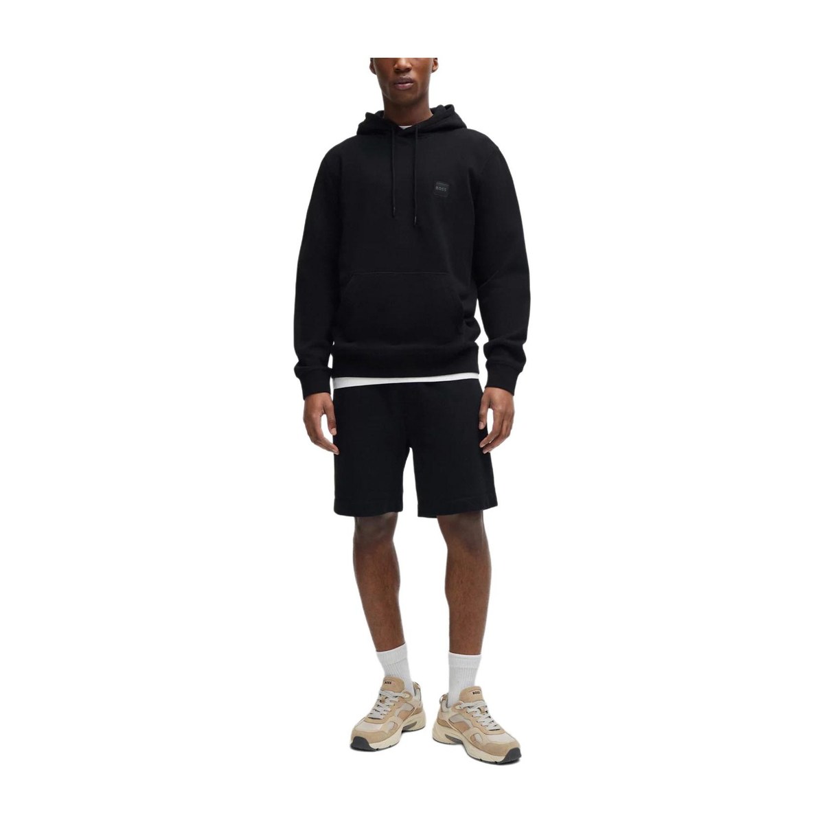 HUGO BOSS Cotton-Terry Hoodie With Logo Patch Logo