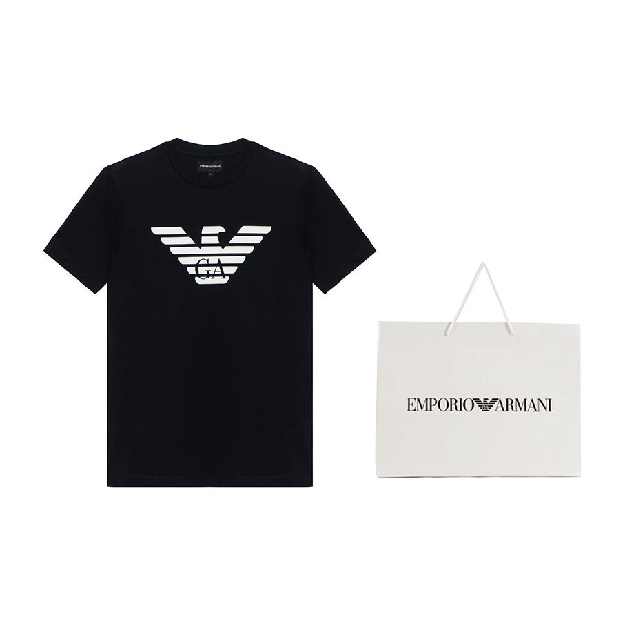 Emporio Armani Eagle Logo Crewneck T-Shirt Navy