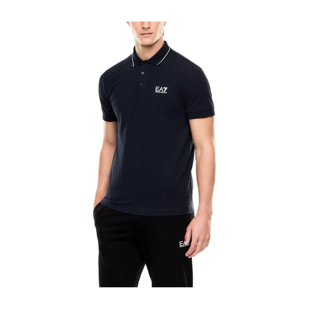 Emporio Armani Logo Polo Shirt Black