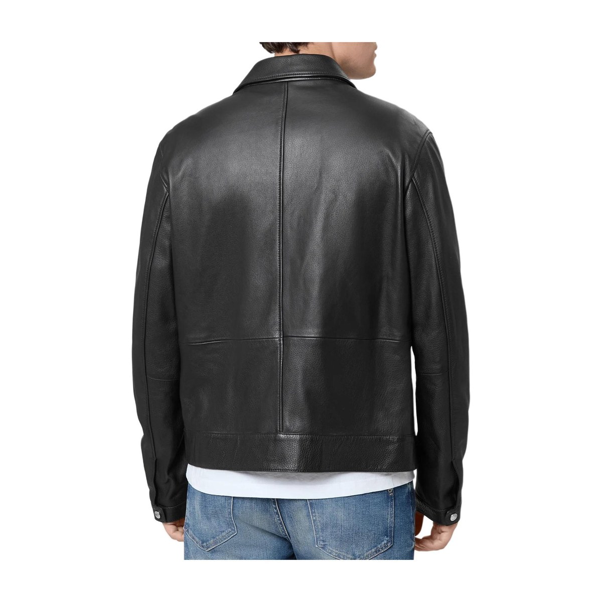 HUGO BOSS Zip Collar Leather Jacket
