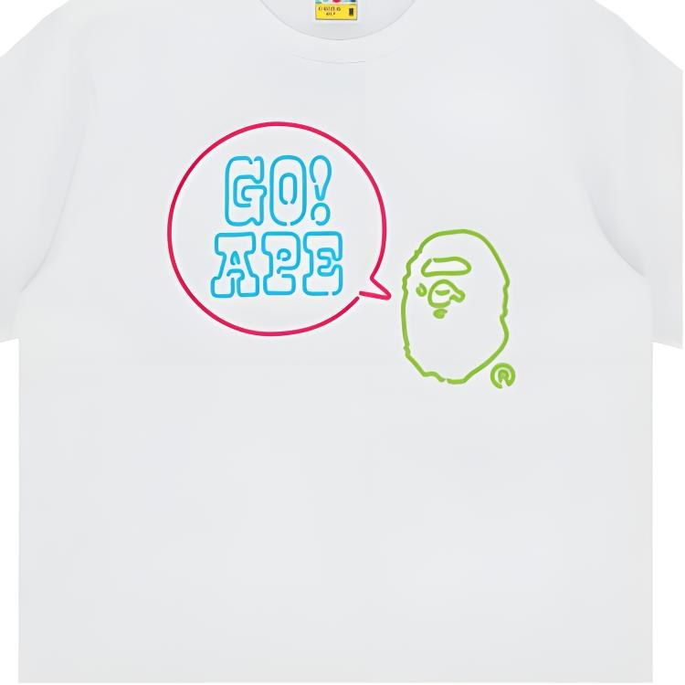 BAPE Neon Slogan Crewneck T-Shirt