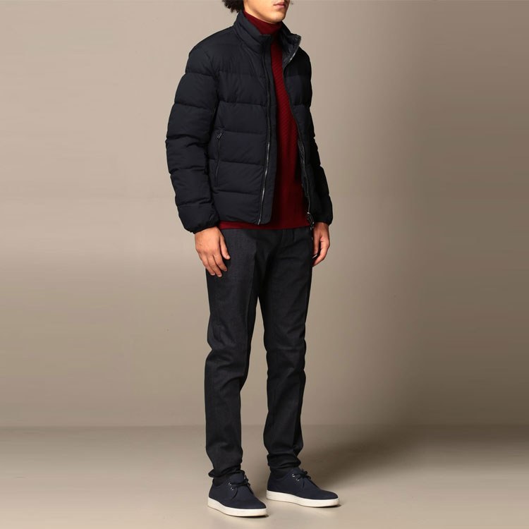 Emporio Armani Zip-Up Down Jacket Navy