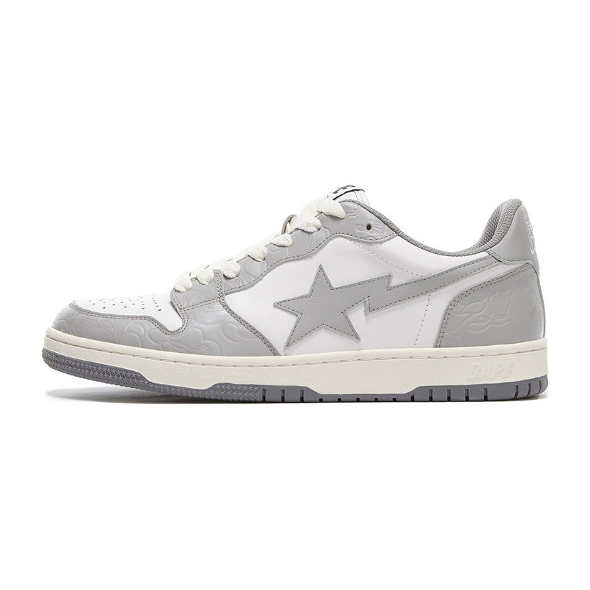 A BATHING APE Bape Court Sta Low White Grey