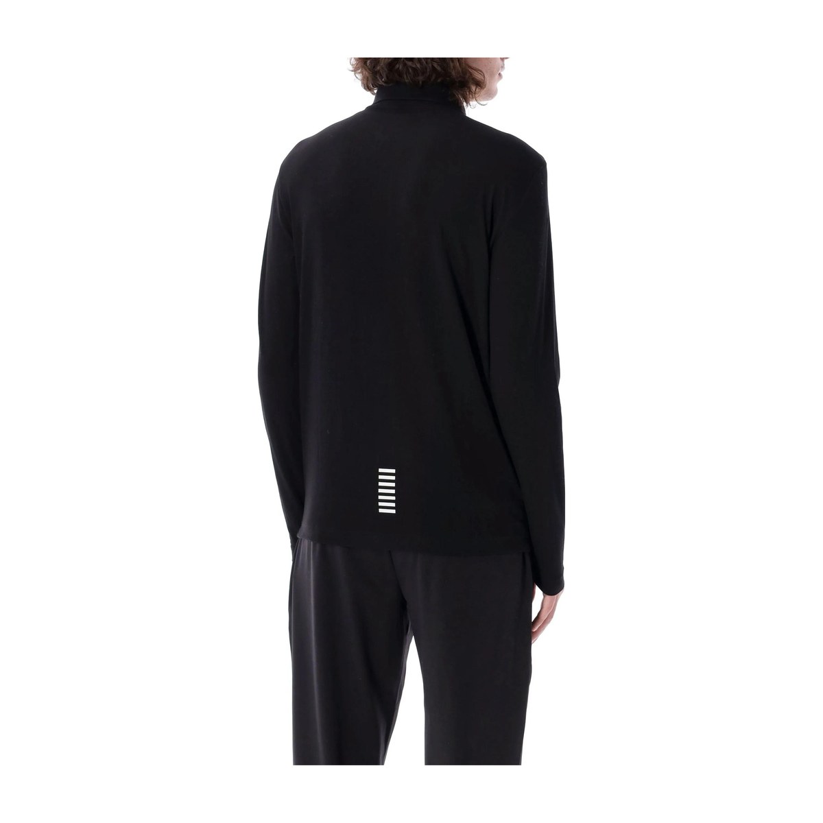 Emporio Armani Logo Polo Long Sleeve Black