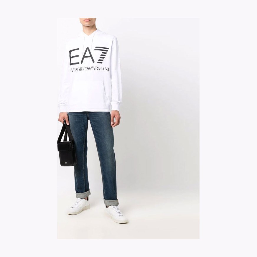 Emporio Armani EA7 Logo Hoodie White