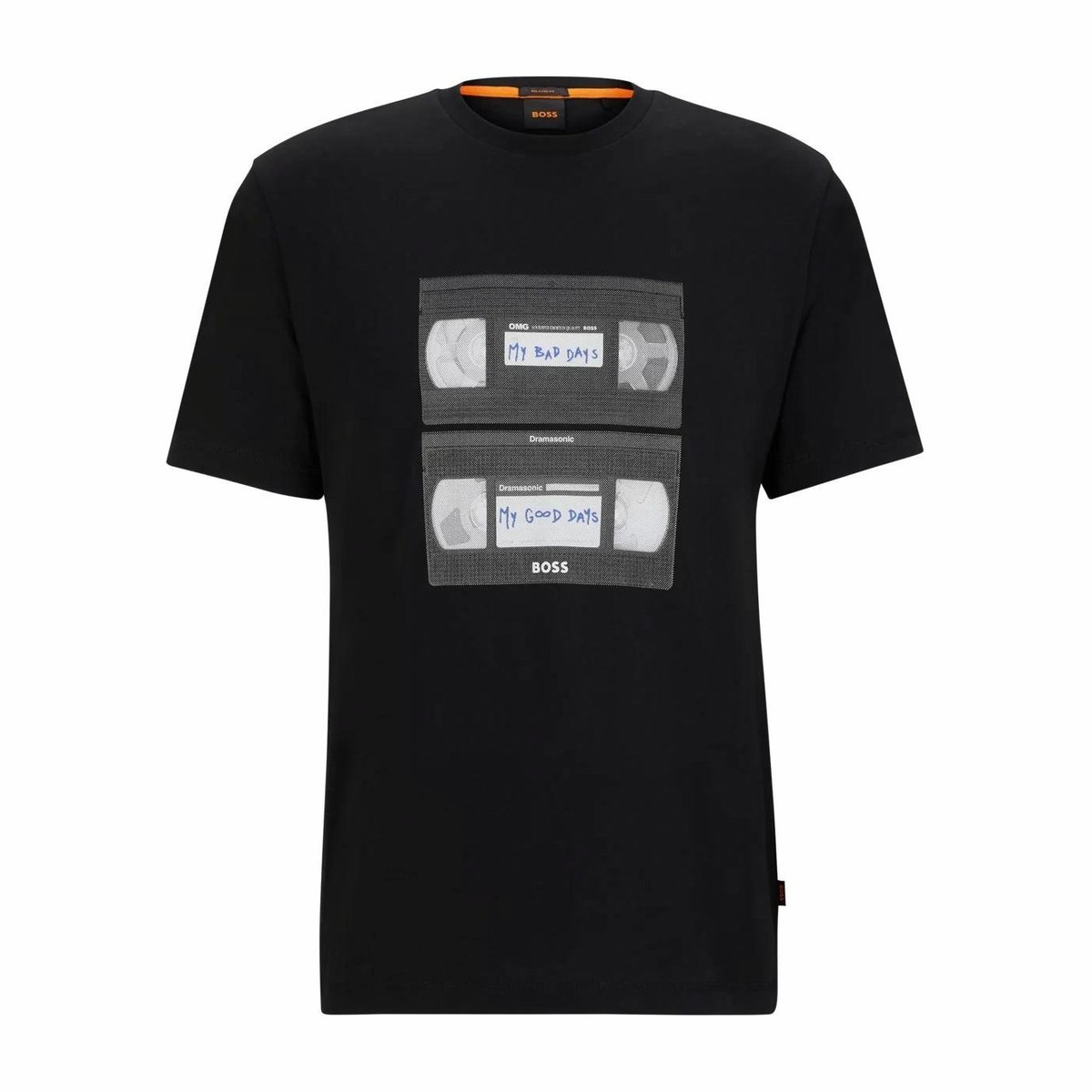 HUGO BOSS FW23 Cotton-Jersey T-Shirt With Music-Inspired Print T