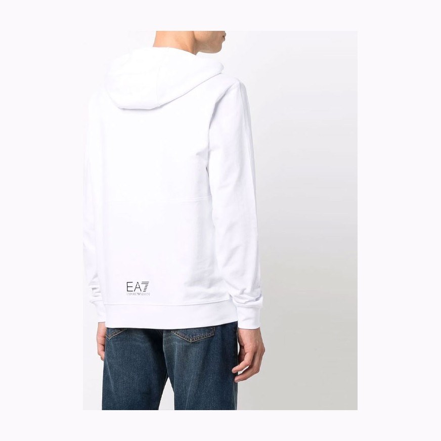 Emporio Armani EA7 Logo Hoodie White