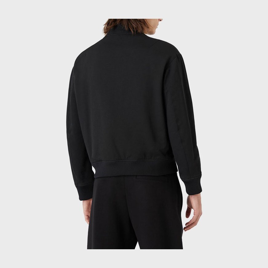 Emporio Armani SS22 Patch Zip Flight Jacket Black