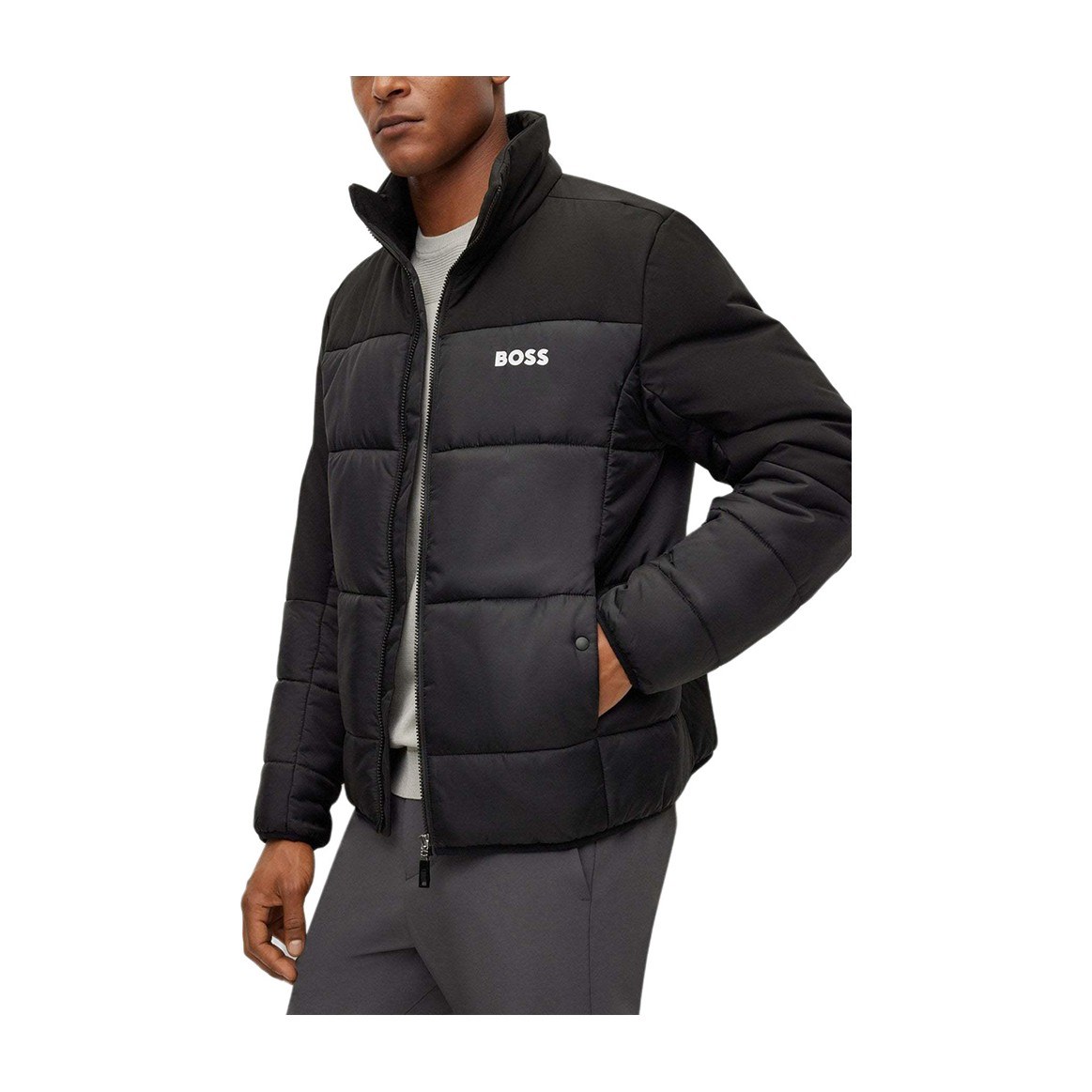 HUGO BOSS Green SS24 Colorblock Logo Cotton Jacket