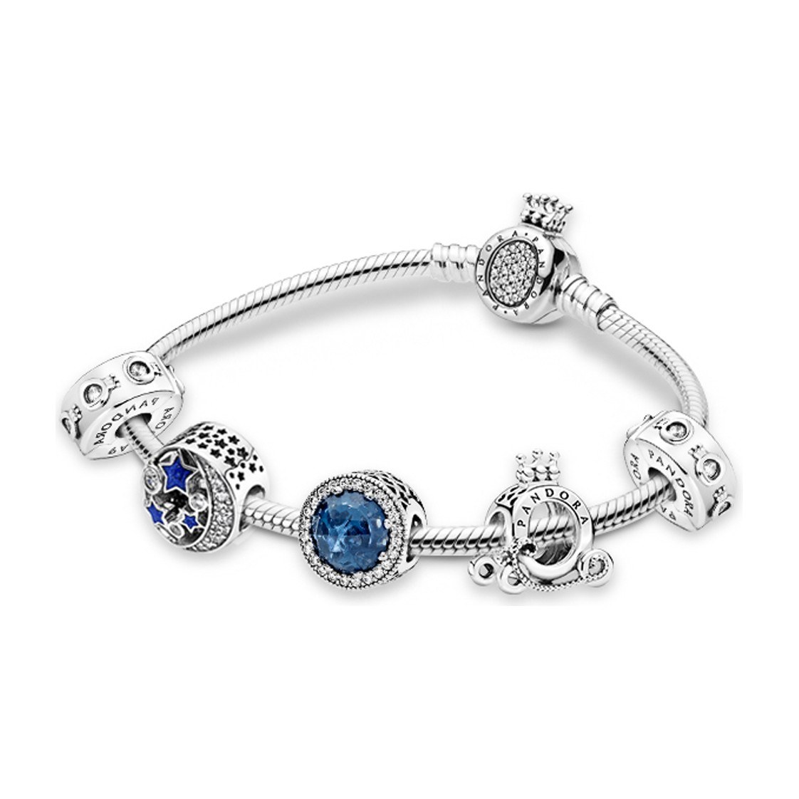 Pandora 925 Silver Crown Bracelet Set