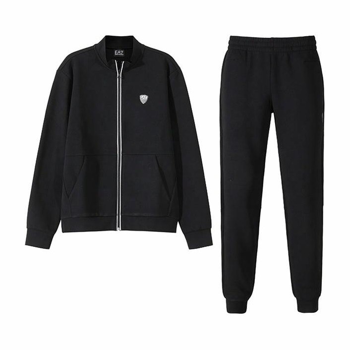 Emporio Armani EA7 SS24 Logo Track Suit Black