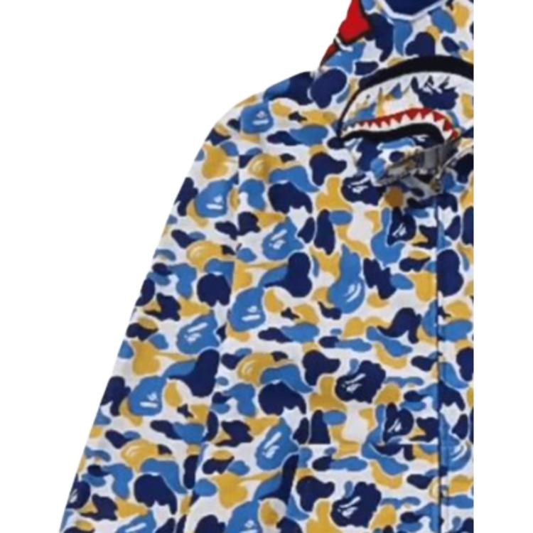 BAPE Shark Hoodie Blue Yellow