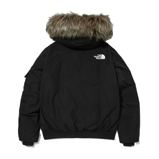 The North Face Logo Print Hooded Down Jacket Black