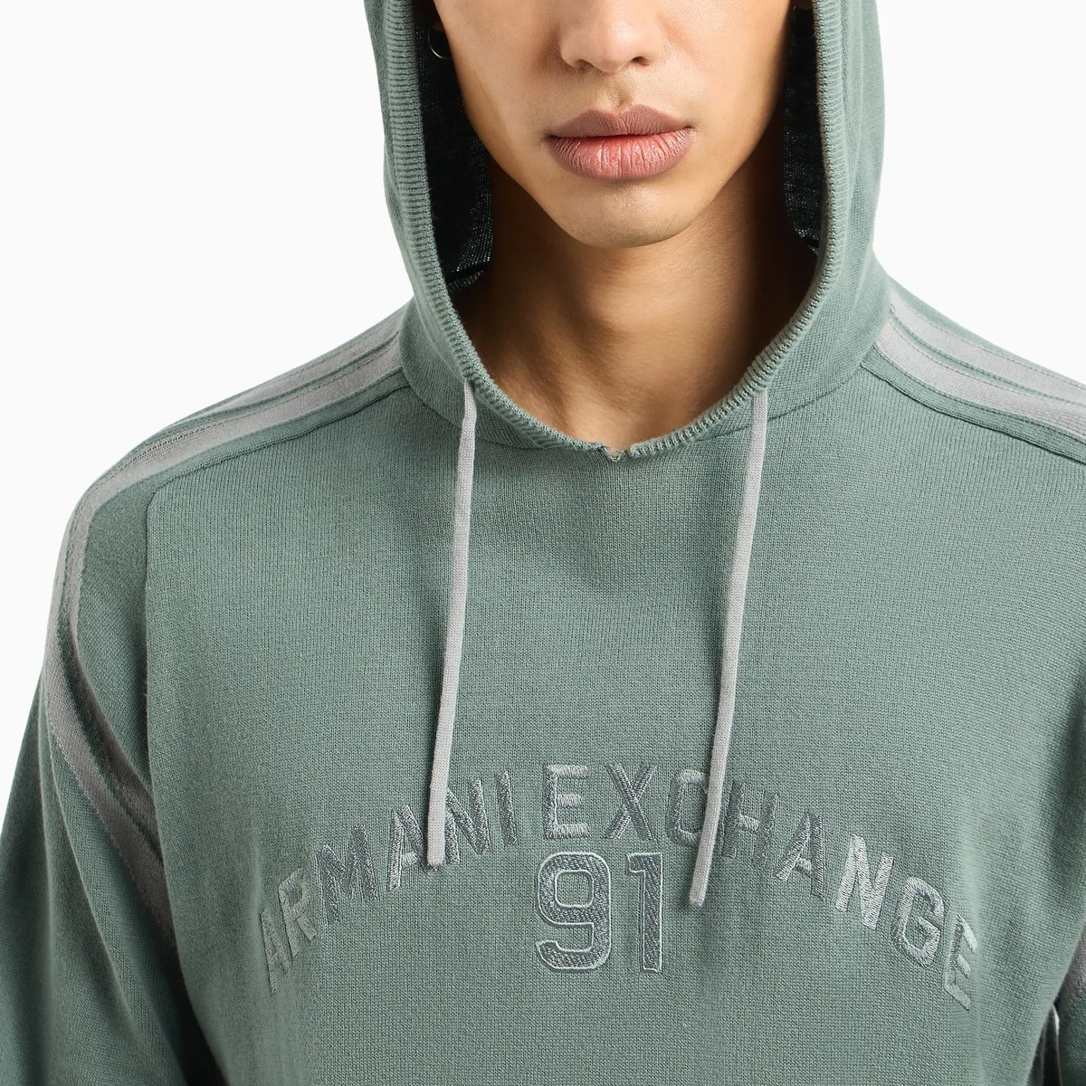 Armani Exchange Hoodie Grey Green