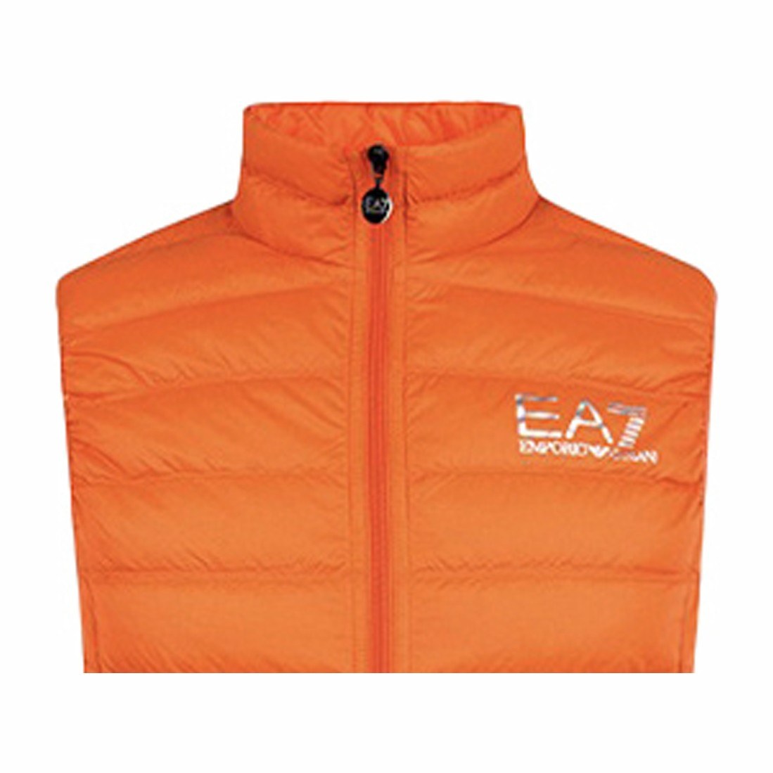 Emporio Armani Logo Print Sleeveless Down Vest Orange