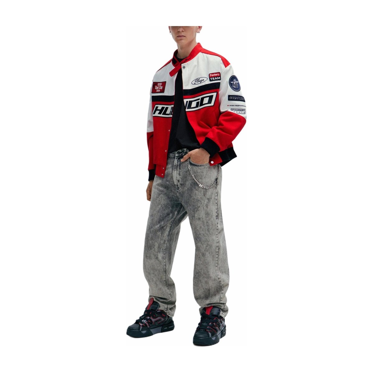HUGO BOSS Colour-Blocked Regular-Fit Jacket Logo