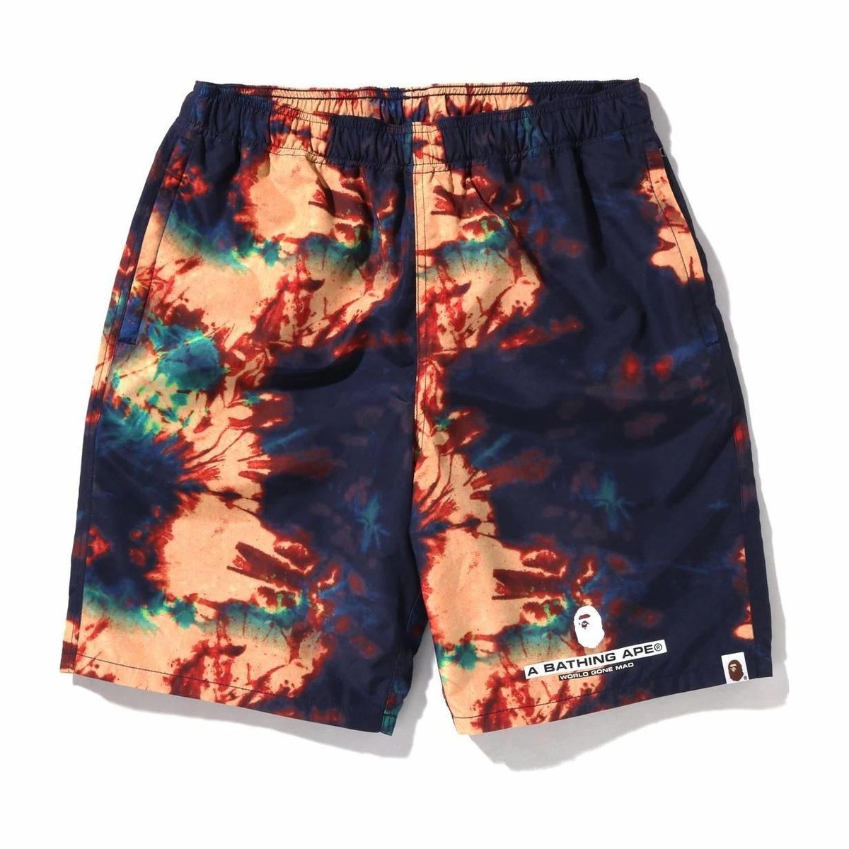 A BATHING APE Bape Tie Dye Beach Shorts