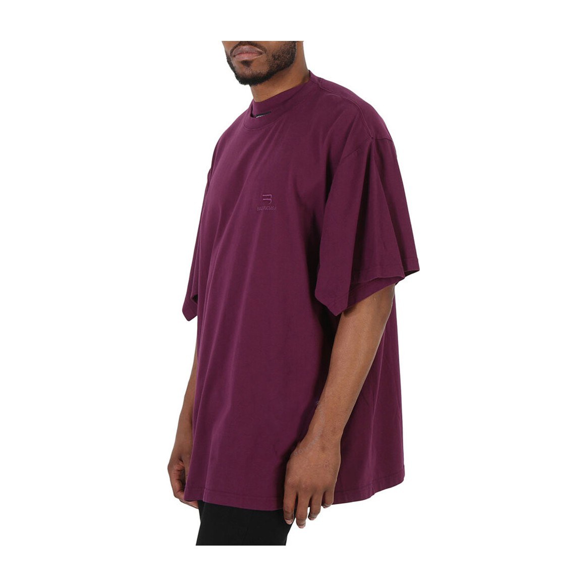 Balenciaga Logo Embroidered T-Shirt Purple