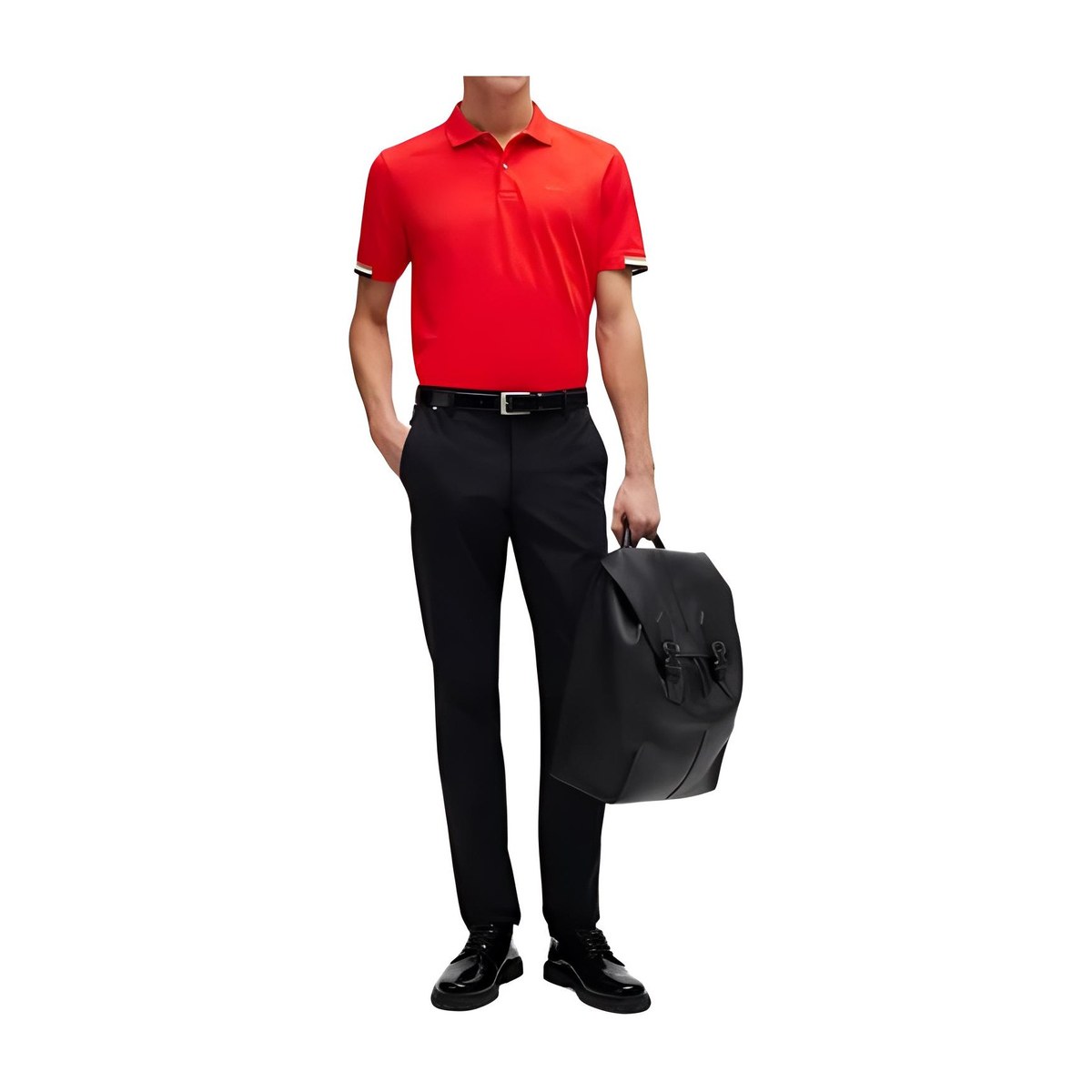 HUGO BOSS Regular-Fit Polo Shirt With Rubberized Logo LogoPolo