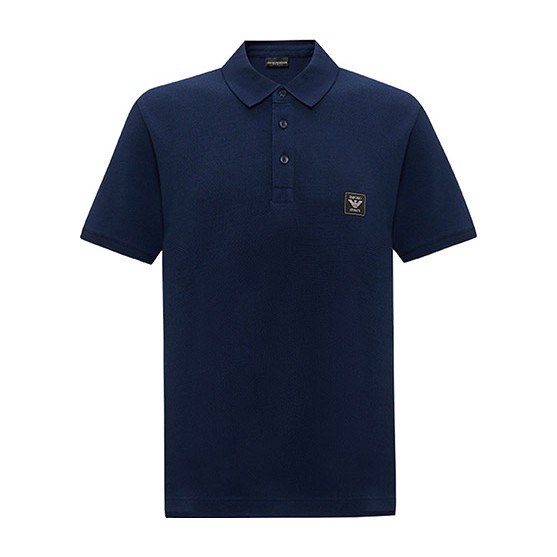 Emporio Armani SS24 Logo Polo Navy