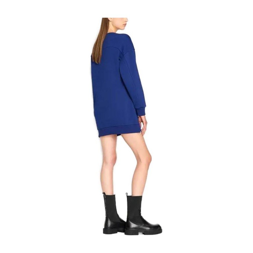 EMPORIO ARMANI FW23 Sustainability Values Organic Cotton Fleece Sweatshirt Dress