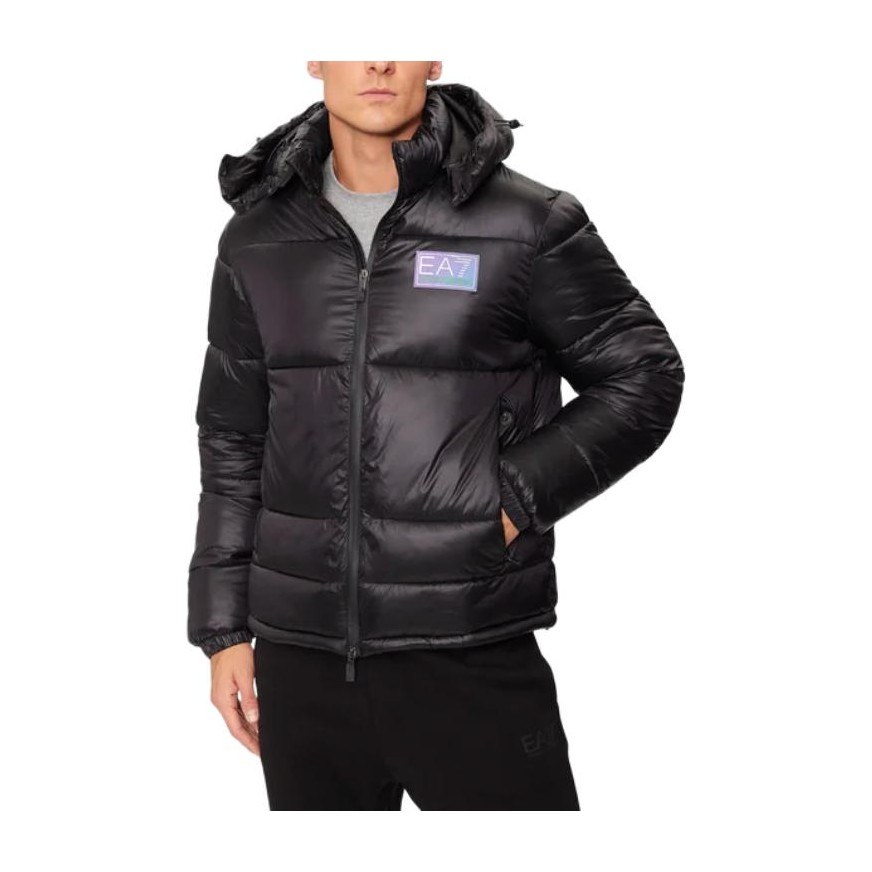 Emporio Armani EA7 Logo Hoodie Jacket Black
