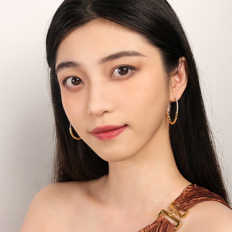 apm Monaco Spiral Hoop Earrings Silver Gold