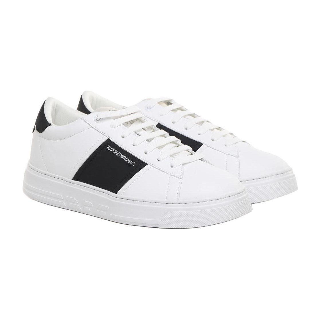Emporio Armani Logo Stripe Low Top White Black