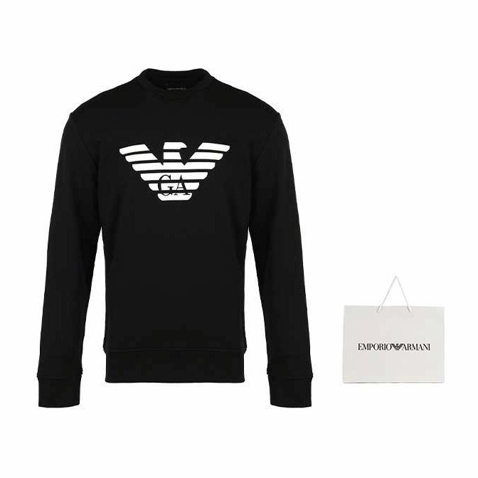 Emporio Armani Logo Print Sweatshirt Black