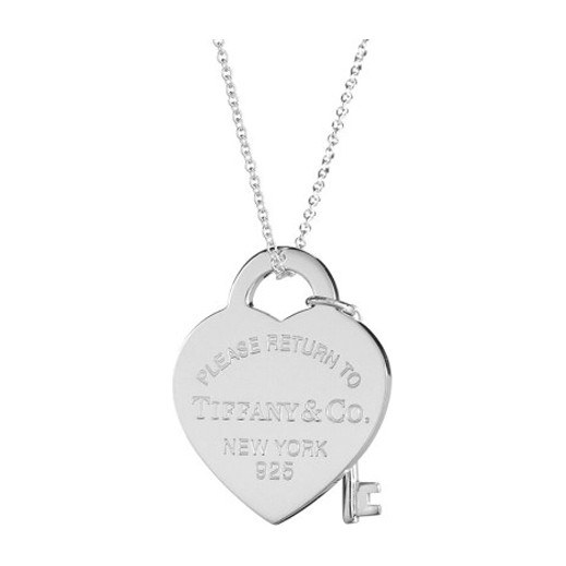 Tiffany & Co. Return to Tiffany Heart Key Pendant Necklace Silver 925