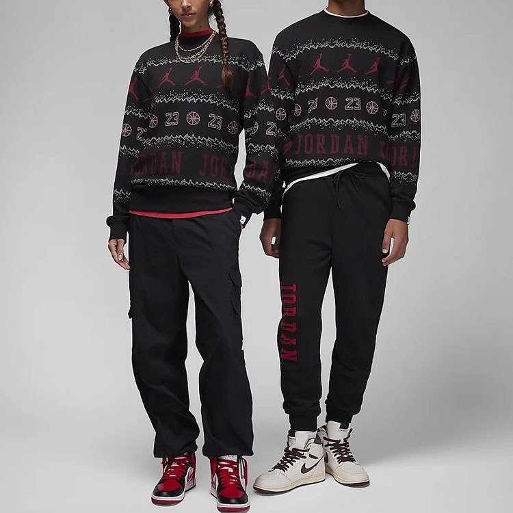 Jordan Essentials Holiday Logo Crewneck Sweatshirt Black