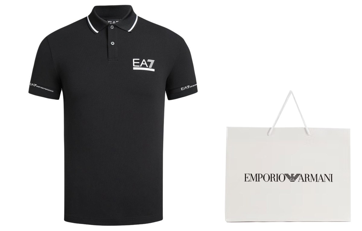 Emporio Armani EA7 SS24 Polo Shirt Black