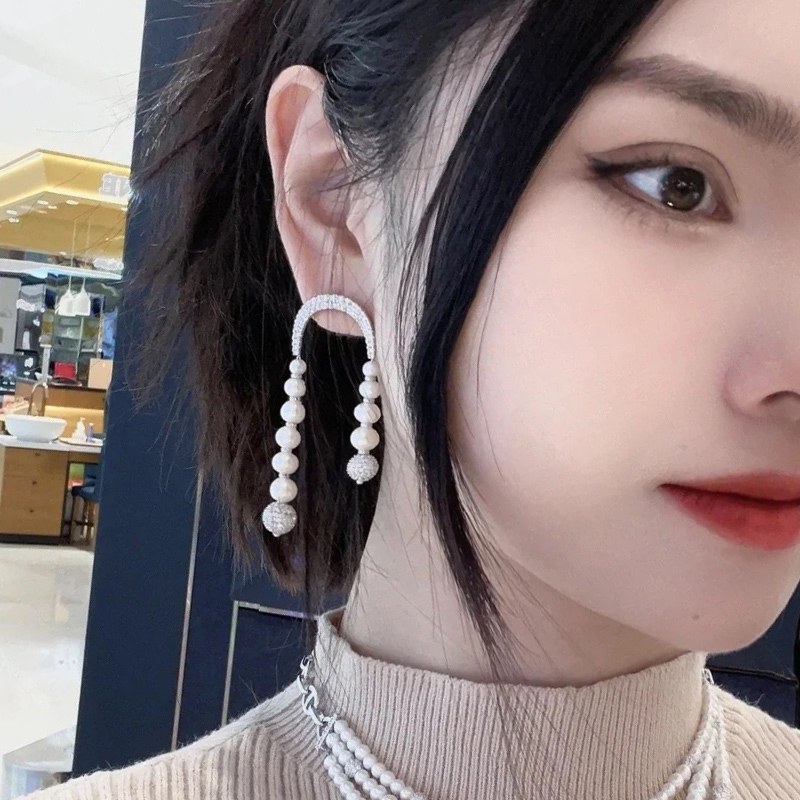 apm Monaco Eternelle Pearl Earrings Silver
