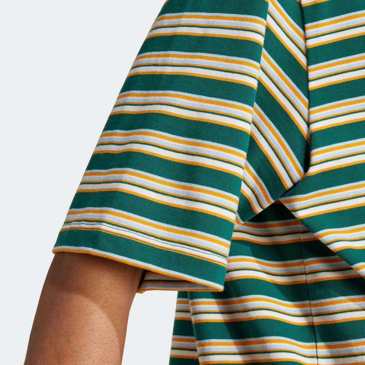 adidas Originals 80s Oversized Stripe Polo Shirt Forest Green