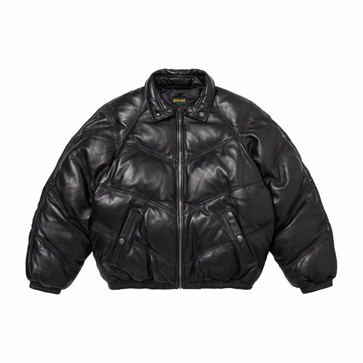 Supreme x Schott Chevron Leather Down Puffer Jacket