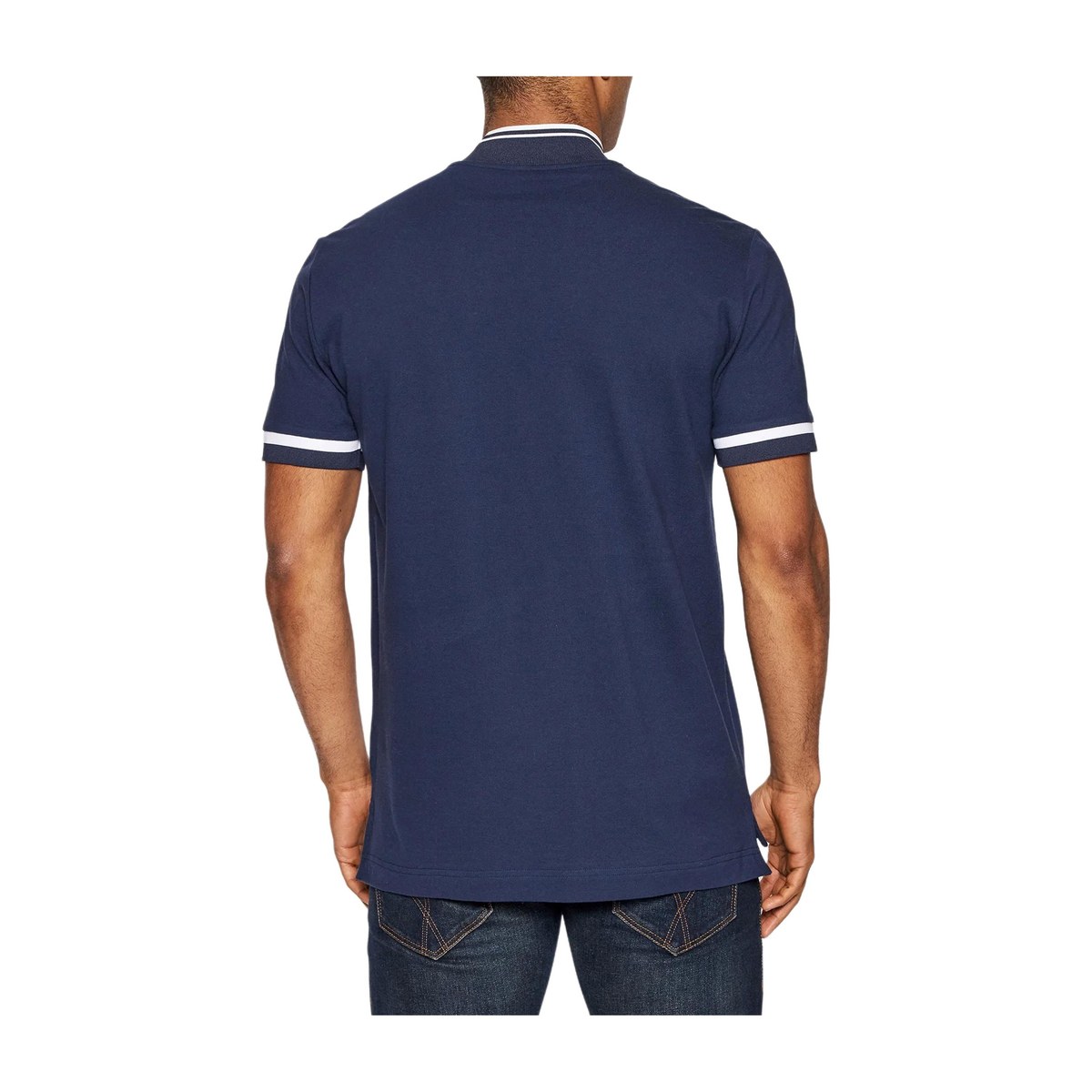 Emporio Armani EA7 Striped Logo Polo Navy