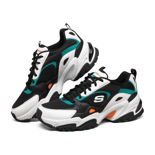 Skechers Stamina V2 Black White Green Orange