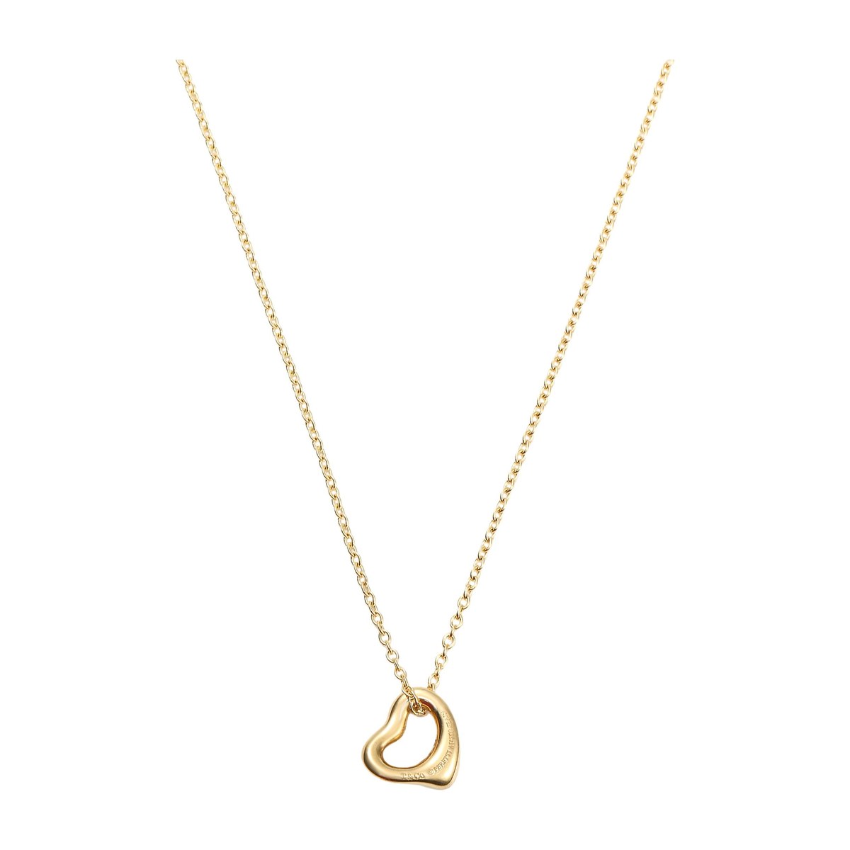 Tiffany & Co. Elsa Peretti Open Heart Necklace 18K Gold