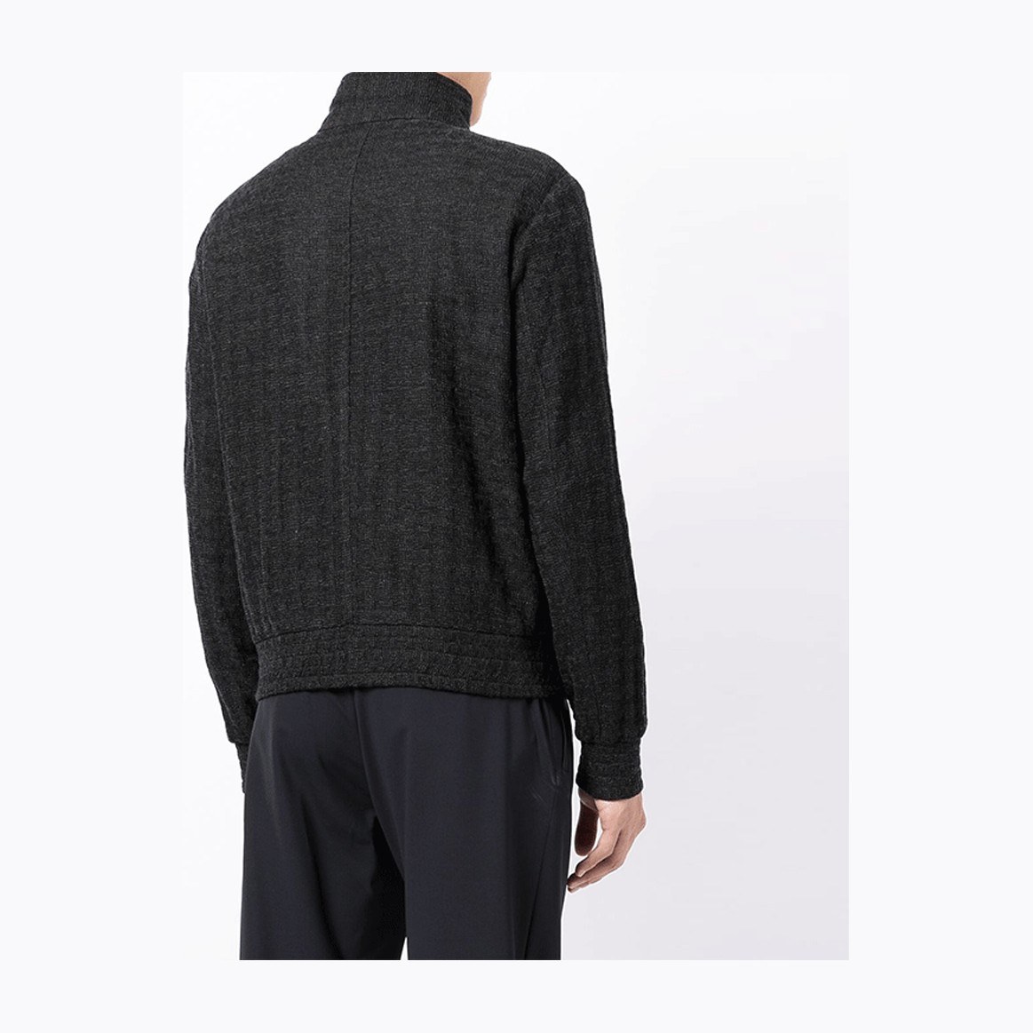 Emporio Armani FW21 Houndstooth Bomber Jacket Black