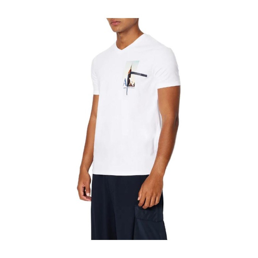 ARMANI EXCHANGE Slim Fit Stretch Jersey Cotton Logo Design T-Shirt T