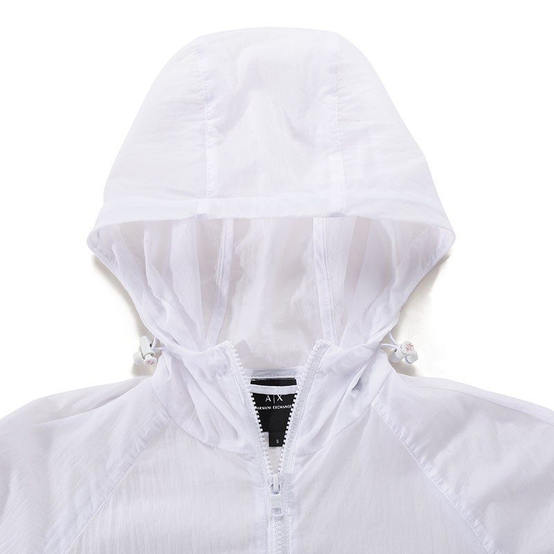 Armani Exchange SS24 Solid Zip Hoodie White