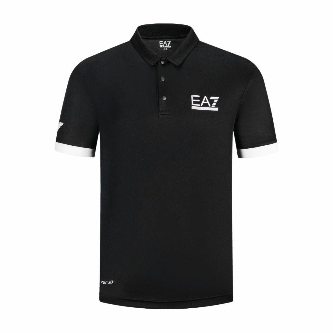 Emporio Armani EA7 SS24 Logo Polo Black