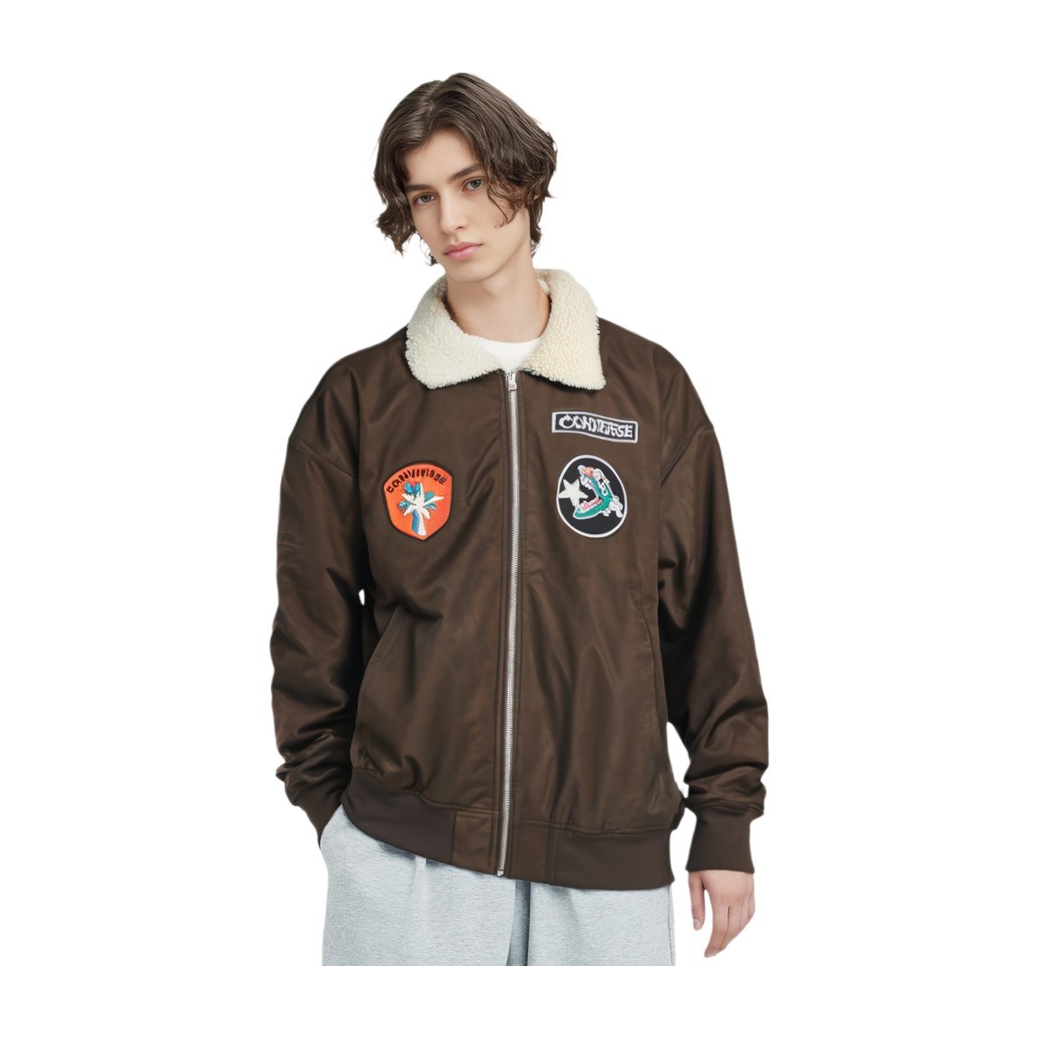 Converse CNY Classic Bomber Jacket Brown