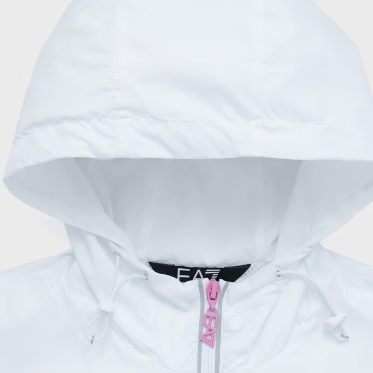 Emporio Armani EA7 SS24 Logo Hoodie Jacket White